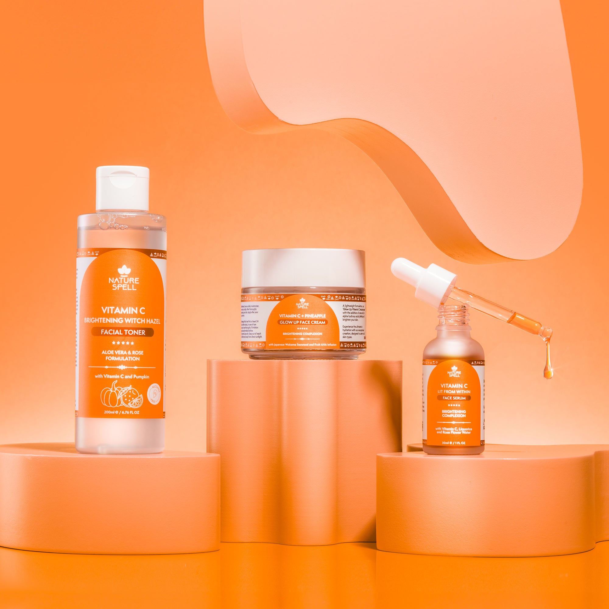 Vitamin C Brightening Skincare Set - Toner + Serum + Moisturiser